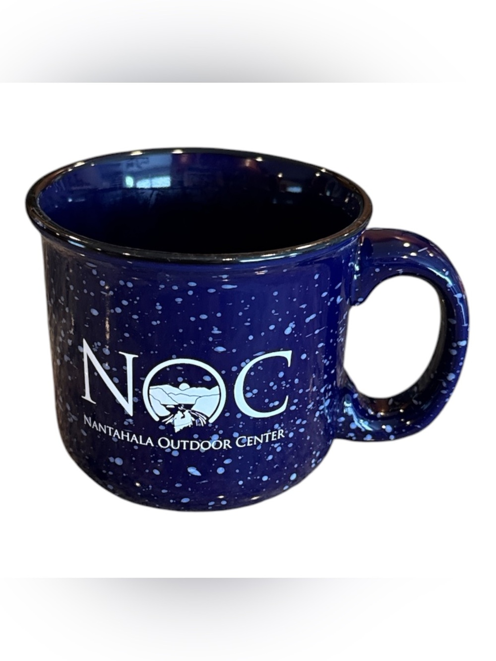 NOC Nantahala Outdoor Center 12 Ounce Large Mug Blue & White Used
